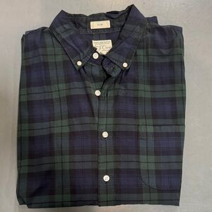 J. Crew Blue and Green Plaid Casual Shirt